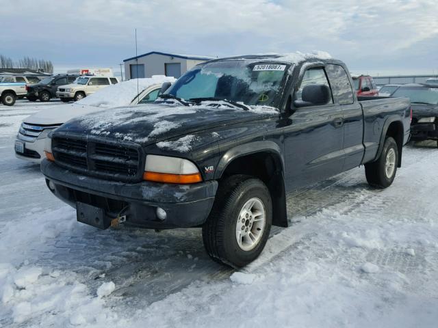 1B7GG22Y3XS180257 - 1999 DODGE DAKOTA BLACK photo 2