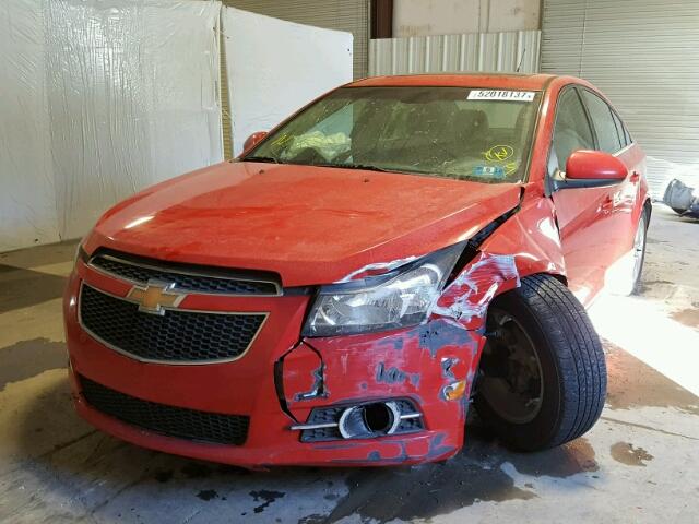 1G1PF5SC0C7398316 - 2012 CHEVROLET CRUZE LT RED photo 2