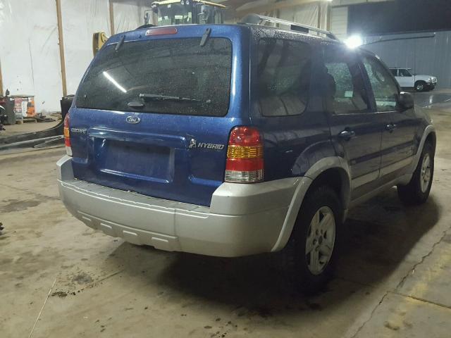 1FMCU59H47KB51201 - 2007 FORD ESCAPE HEV BLUE photo 4