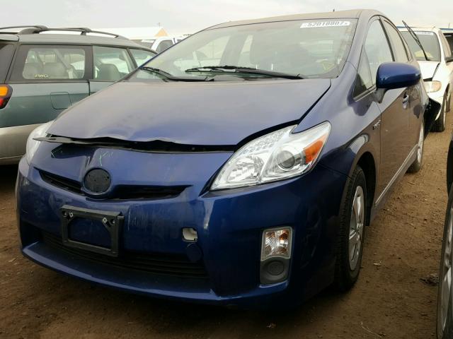 JTDKN3DU8B0253286 - 2011 TOYOTA PRIUS BLUE photo 2