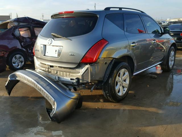 JN8AZ08T86W417644 - 2006 NISSAN MURANO SL GRAY photo 4