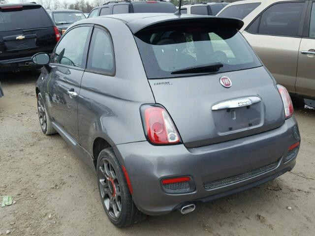 3C3CFFBR5DT749514 - 2013 FIAT 500 SPORT GRAY photo 3