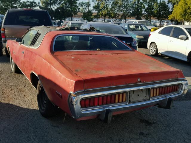 WP29G3A171439 - 1973 DODGE CHARGER ORANGE photo 3