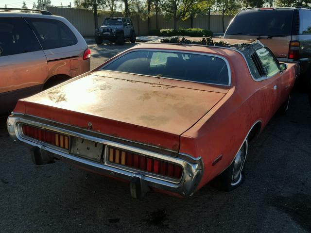 WP29G3A171439 - 1973 DODGE CHARGER ORANGE photo 4