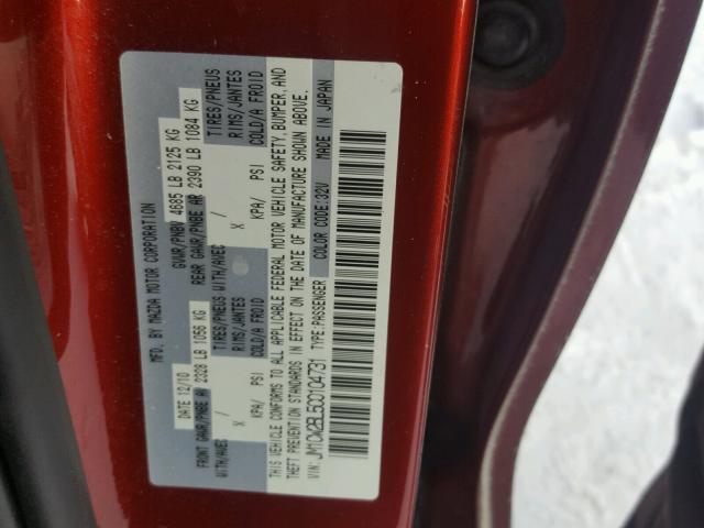 JM1CW2BL5C0104731 - 2012 MAZDA 5 RED photo 10