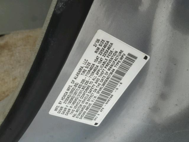 5FNRL38856B073644 - 2006 HONDA ODYSSEY TO BLUE photo 10