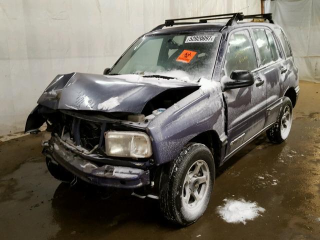 2CNBJ13C9X6917971 - 1999 CHEVROLET TRACKER BLUE photo 2