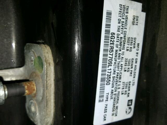 6G2ER57709L173550 - 2009 PONTIAC G8 BLACK photo 10