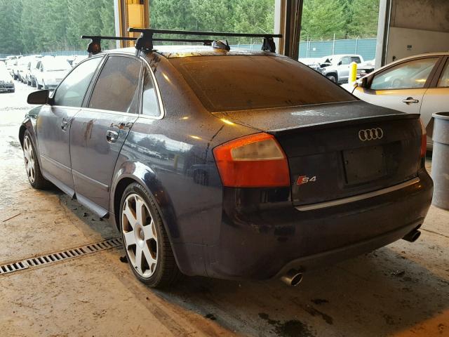 WAUPL68E84A230780 - 2004 AUDI S4 BLUE photo 3