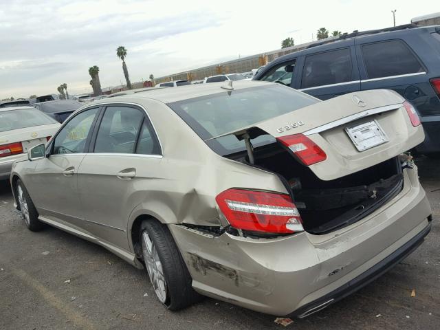 WDDHF5GB4AA091930 - 2010 MERCEDES-BENZ E 350 BEIGE photo 3