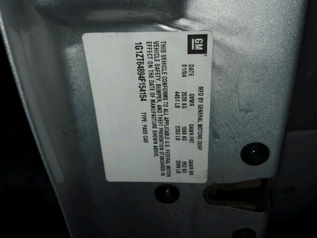 1G1ZT64894F154154 - 2004 CHEVROLET MALIBU MAX ვერცხლისფერი ფოტო 10