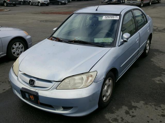 JHMES95694S000489 - 2004 HONDA CIVIC HYBR BLUE photo 2