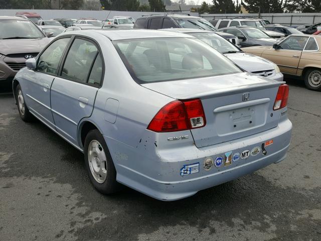 JHMES95694S000489 - 2004 HONDA CIVIC HYBR BLUE photo 3