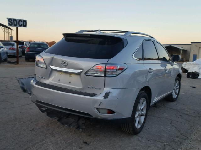 2T2ZK1BA7AC006202 - 2010 LEXUS RX 350 SILVER photo 4