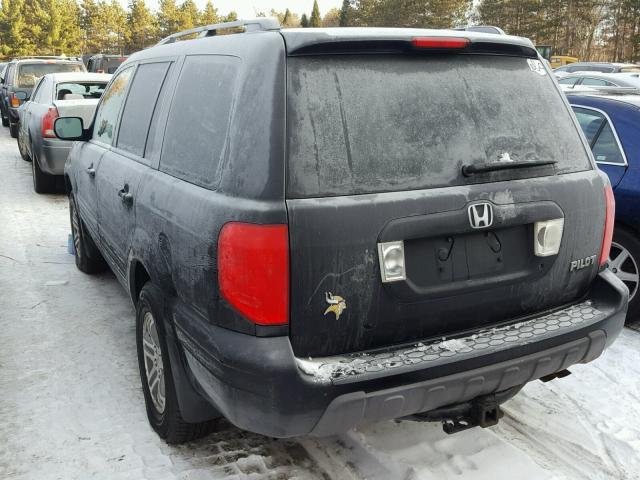 5FNYF18655B062860 - 2005 HONDA PILOT EXL BLACK photo 3