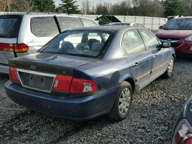 KNAGD126745255664 - 2004 KIA OPTIMA LX BLUE photo 4