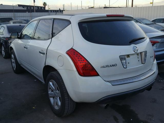 JN8AZ08W56W518540 - 2006 NISSAN MURANO SL WHITE photo 3