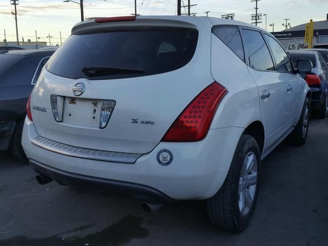 JN8AZ08W56W518540 - 2006 NISSAN MURANO SL WHITE photo 4