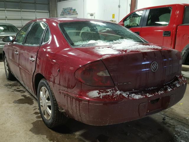 2G4WC532X51329274 - 2005 BUICK LACROSSE C BURGUNDY photo 3