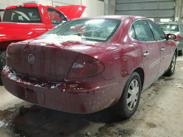 2G4WC532X51329274 - 2005 BUICK LACROSSE C BURGUNDY photo 4