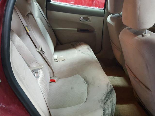 2G4WC532X51329274 - 2005 BUICK LACROSSE C BURGUNDY photo 6