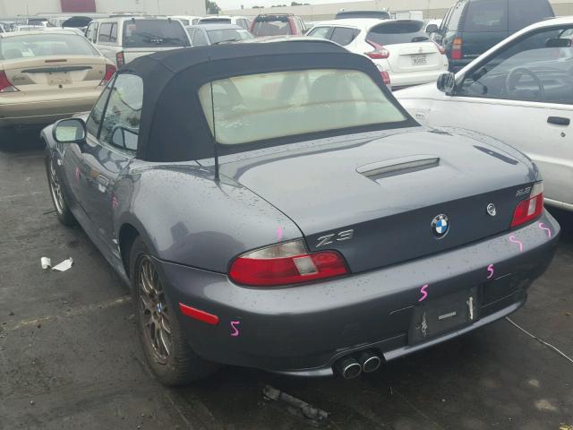 4USCH3349YLF43537 - 2000 BMW Z3 2.8 GRAY photo 3