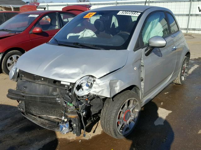 3C3CFFBR4DT737077 - 2013 FIAT 500 SPORT SILVER photo 2