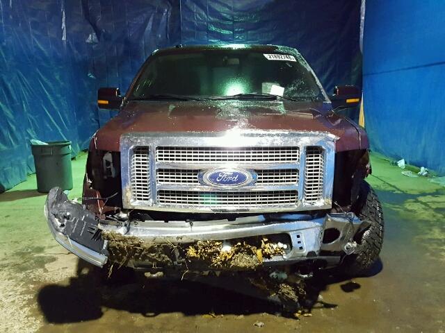 1FTFW1EV3AFA02052 - 2010 FORD F150 SUPER MAROON photo 9