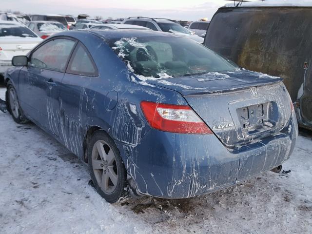2HGFG12856H502474 - 2006 HONDA CIVIC EX BLUE photo 3