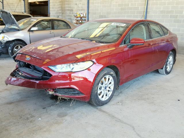 3FA6P0G78HR391831 - 2017 FORD FUSION S MAROON photo 2