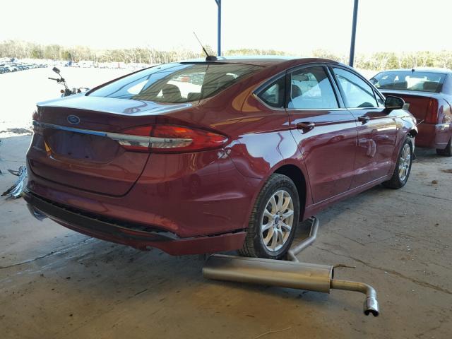 3FA6P0G78HR391831 - 2017 FORD FUSION S MAROON photo 4