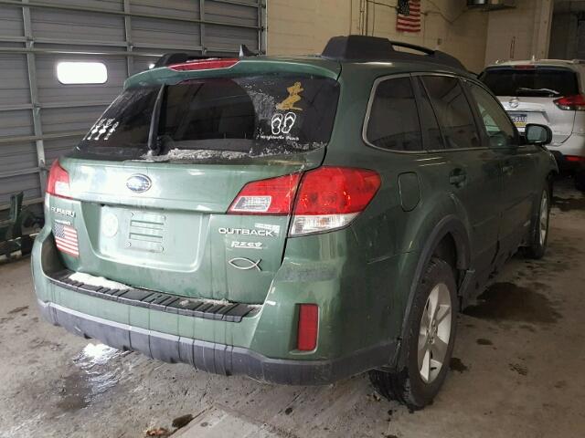4S4BRBLC3E3230312 - 2014 SUBARU OUTBACK 2. GREEN photo 4