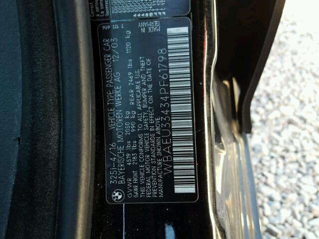 WBAEU33434PF61798 - 2004 BMW 325 XI BLACK photo 10