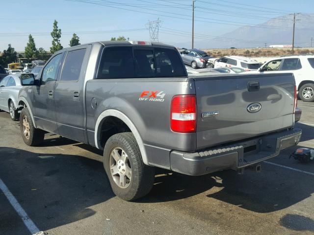 1FTPW14514KB16357 - 2004 FORD F150 SUPER GRAY photo 3