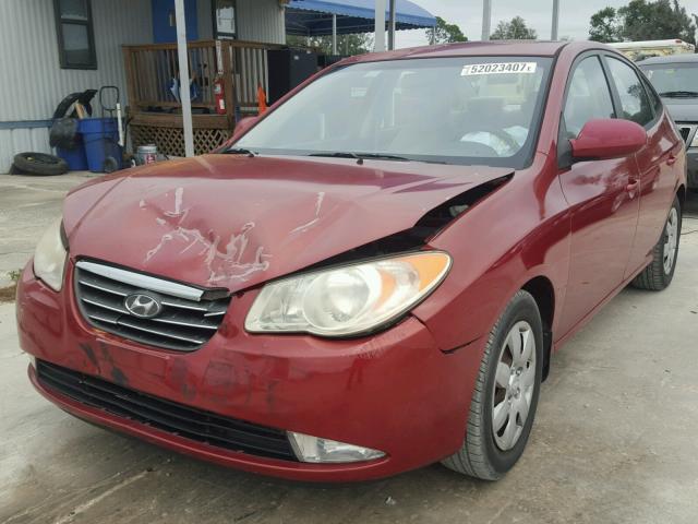 KMHDU46D58U555274 - 2008 HYUNDAI ELANTRA GL RED photo 2