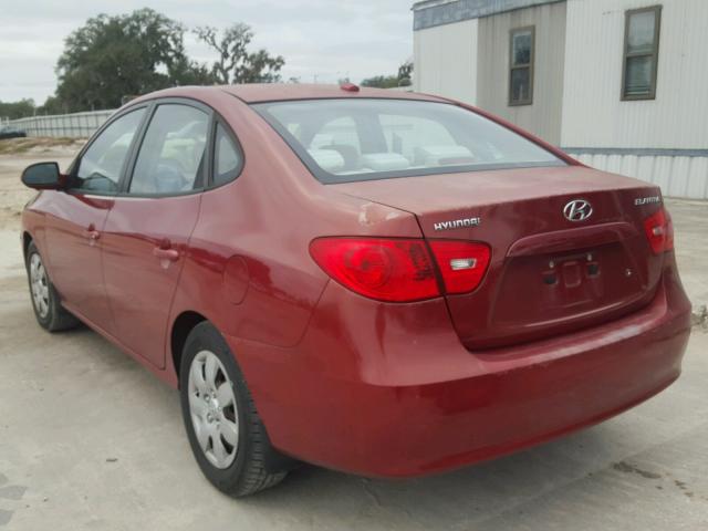 KMHDU46D58U555274 - 2008 HYUNDAI ELANTRA GL RED photo 3