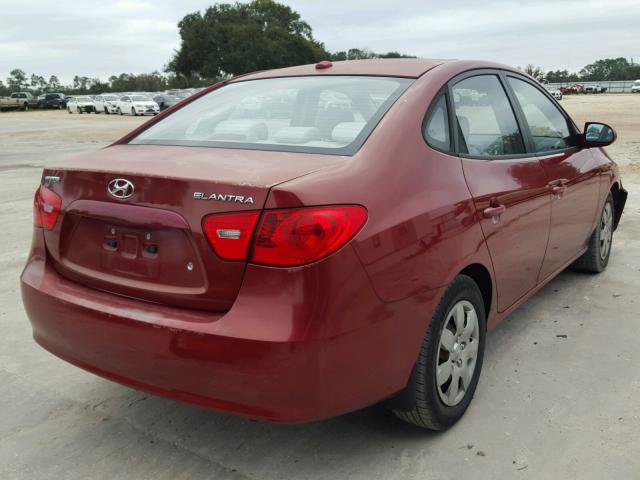 KMHDU46D58U555274 - 2008 HYUNDAI ELANTRA GL RED photo 4