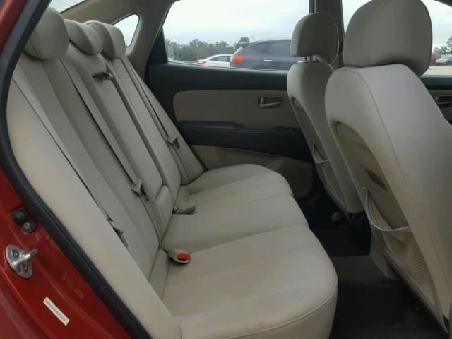 KMHDU46D58U555274 - 2008 HYUNDAI ELANTRA GL RED photo 6