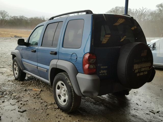 1J4GL48K15W511525 - 2005 JEEP LIBERTY SP BLUE photo 3