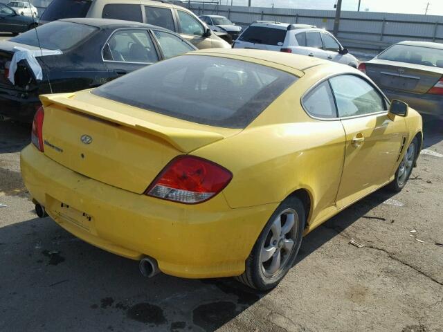 KMHHM65D46U191926 - 2006 HYUNDAI TIBURON GS YELLOW photo 4