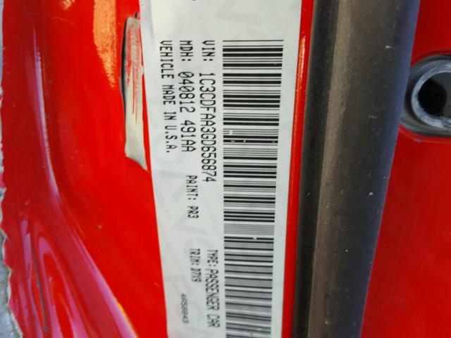 1C3CDFAA3GD656874 - 2016 DODGE DART SE RED photo 10