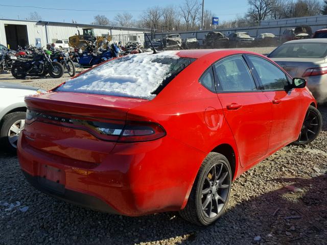 1C3CDFAA3GD656874 - 2016 DODGE DART SE RED photo 4