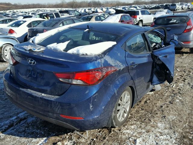 5NPDH4AE7FH618195 - 2015 HYUNDAI ELANTRA SE BLUE photo 4