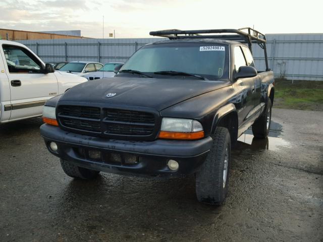 1B7GG32N12S649768 - 2002 DODGE DAKOTA SPO BLACK photo 2