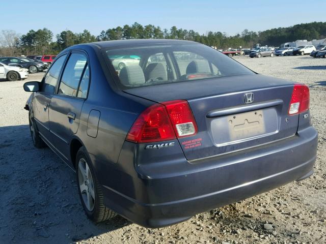 2HGES26884H530325 - 2004 HONDA CIVIC EX BLUE photo 3