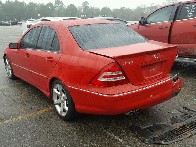 WDBRF52H97F910497 - 2007 MERCEDES-BENZ C 230 RED photo 3