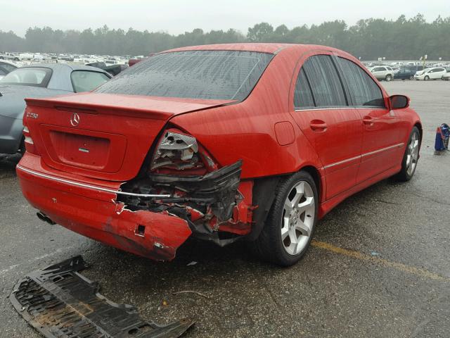 WDBRF52H97F910497 - 2007 MERCEDES-BENZ C 230 RED photo 4