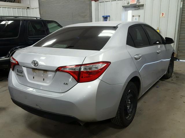 5YFBURHE2EP174151 - 2014 TOYOTA COROLLA L SILVER photo 4