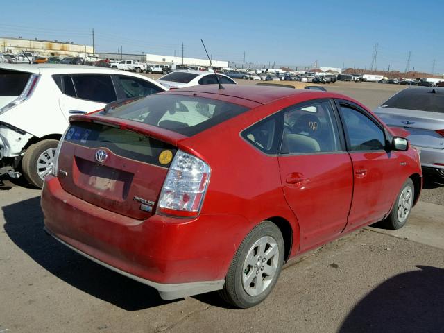 JTDKB20U473275963 - 2007 TOYOTA PRIUS RED photo 4