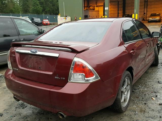 3FAFP08116R243348 - 2006 FORD FUSION SEL RED photo 4